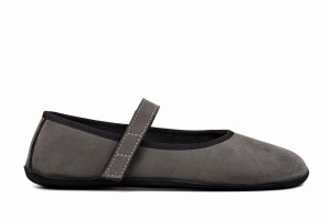 Women's Ahinsa Ananda Nubuck Barefoot Ballet Flats Grey | CVB6738PP