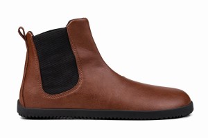 Women's Ahinsa Barefoot Chelsea Boots Brown | MEI637UL