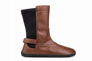 Women's Ahinsa Barefoot Mid-Calf Boots Brown | WRX783ZF