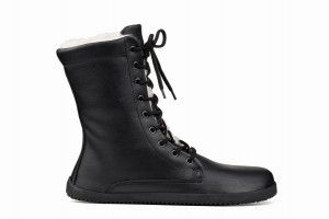 Women's Ahinsa Jaya Zip-up Barefoot Winter Boots Black | EMK2822XD