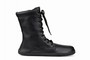 Women's Ahinsa Jaya Zip-up Barefoot Winter Boots Black | QHH5245JE