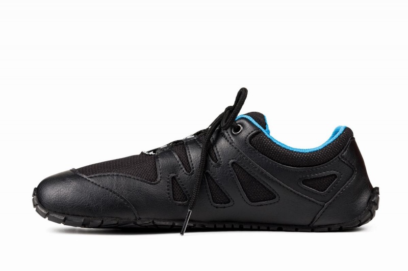 Men's Ahinsa Chitra Run Barefoot Running Shoes Black Blue | IQA1465VJ