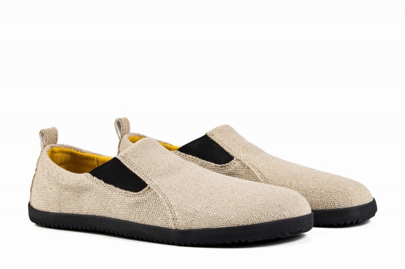 Men's Ahinsa Hemp Barefoot Slip On Sneakers Beige | DIP546KF