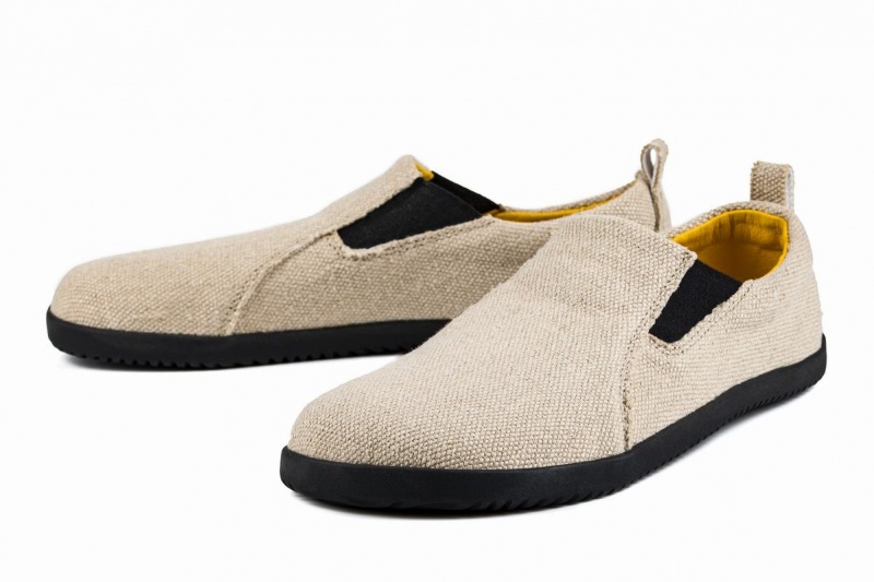 Men's Ahinsa Hemp Barefoot Slip On Sneakers Beige | DIP546KF