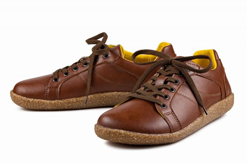 Men's Ahinsa Pura Barefoot Sneakers Brown | JVV8437VQ