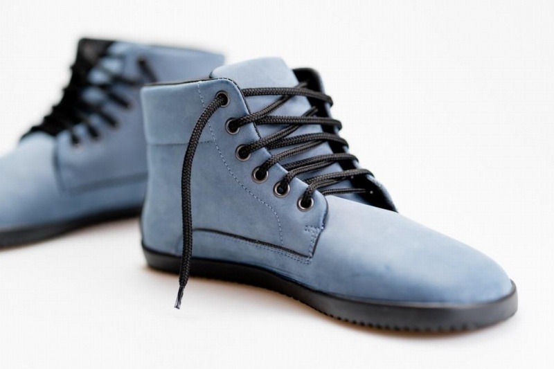 Men's Ahinsa Sundara Nubuck Barefoot Ankle Boots Blue | FFL1895JT