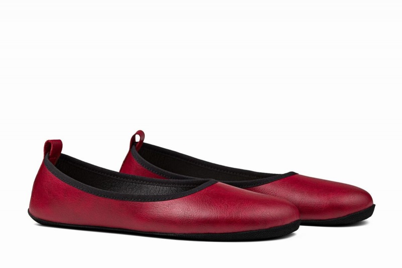 Women's Ahinsa Ananda Narrow Barefoot Ballet Flats Burgundy | YKL5940NS