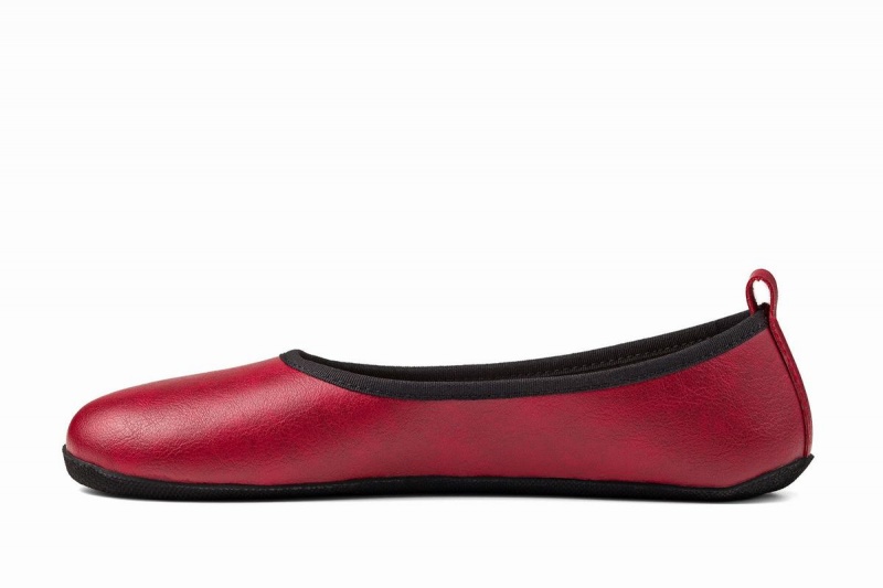 Women's Ahinsa Ananda Narrow Barefoot Ballet Flats Burgundy | YKL5940NS