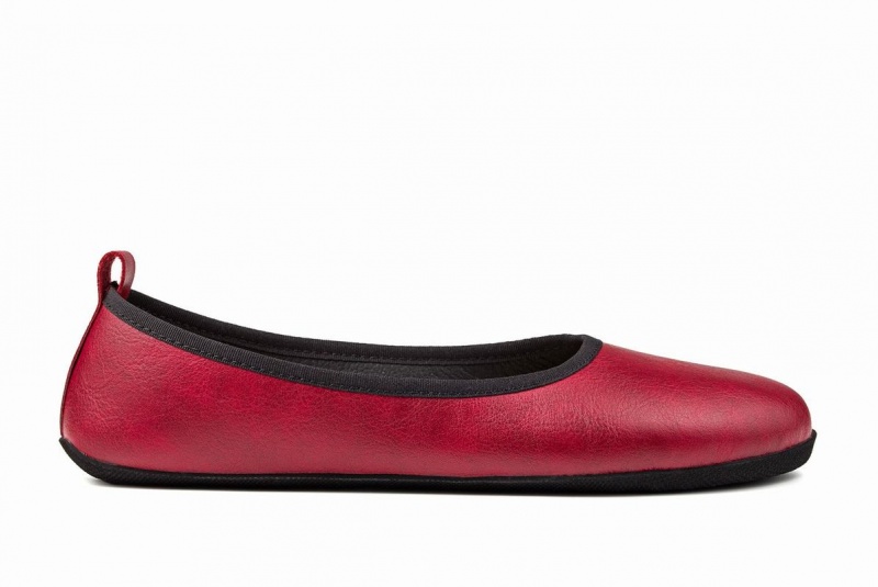 Women\'s Ahinsa Ananda Narrow Barefoot Ballet Flats Burgundy | YKL5940NS