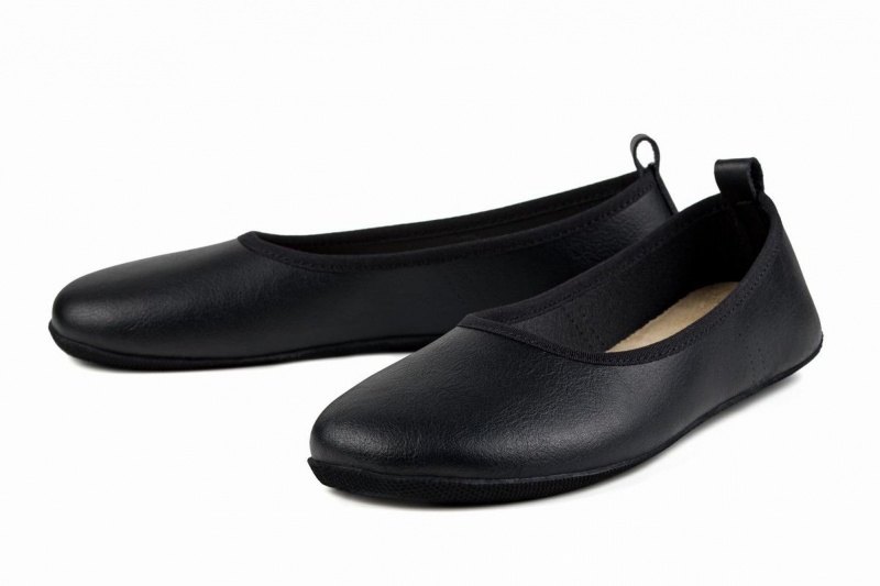 Women's Ahinsa Ananda Narrow Barefoot Ballet Flats Black | DWM5732SF