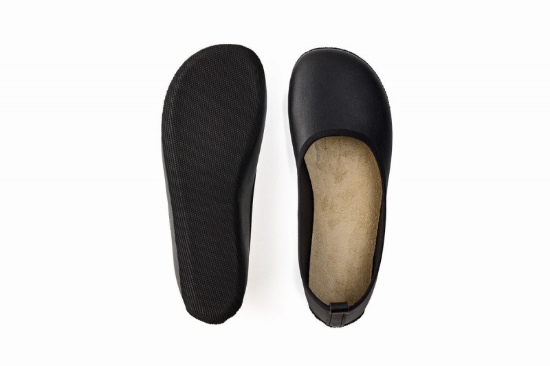 Women's Ahinsa Ananda Narrow Barefoot Ballet Flats Black | DWM5732SF