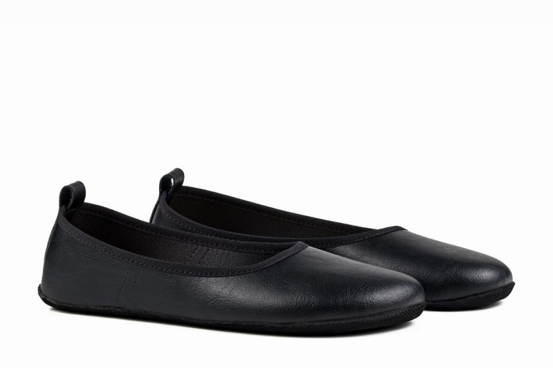 Women's Ahinsa Ananda Narrow Barefoot Ballet Flats Black | DWM5732SF