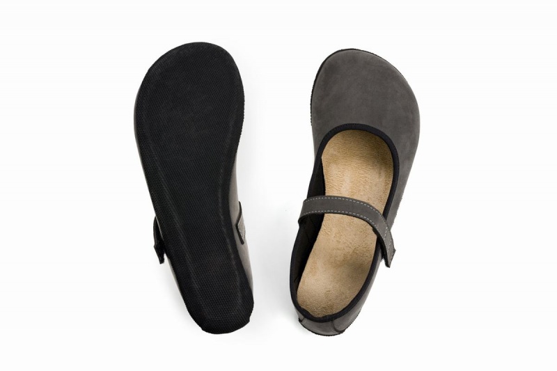 Women's Ahinsa Ananda Nubuck Barefoot Ballet Flats Grey | CVB6738PP