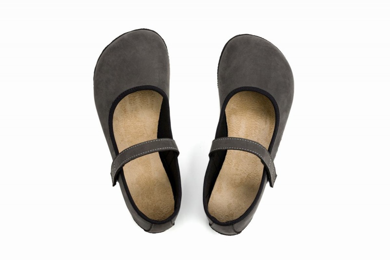 Women's Ahinsa Ananda Nubuck Barefoot Ballet Flats Grey | CVB6738PP