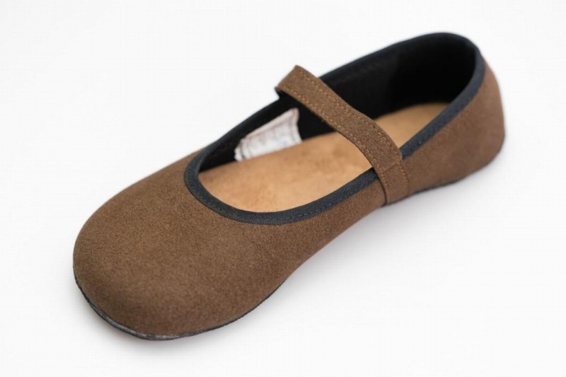 Women's Ahinsa Ananda Suede Barefoot Ballet Flats Brown | LZB1419NP