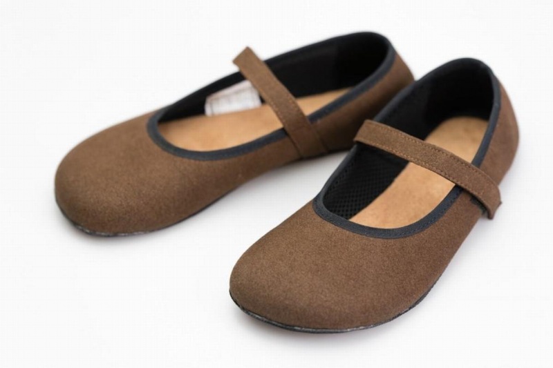 Women's Ahinsa Ananda Suede Barefoot Ballet Flats Brown | LZB1419NP