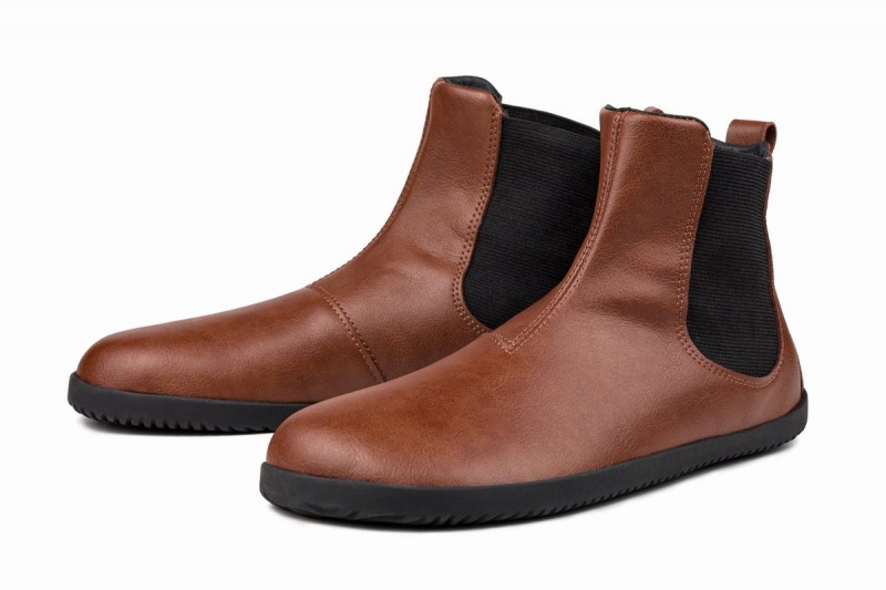 Women's Ahinsa Barefoot Chelsea Boots Brown | MEI637UL