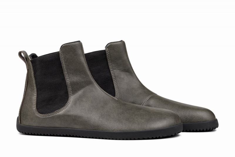 Women's Ahinsa Barefoot Chelsea Boots Grey | QXM1956FI