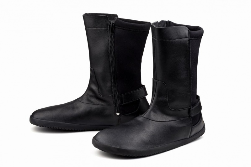 Women's Ahinsa Barefoot Mid-Calf Boots Black | CYR7685PX