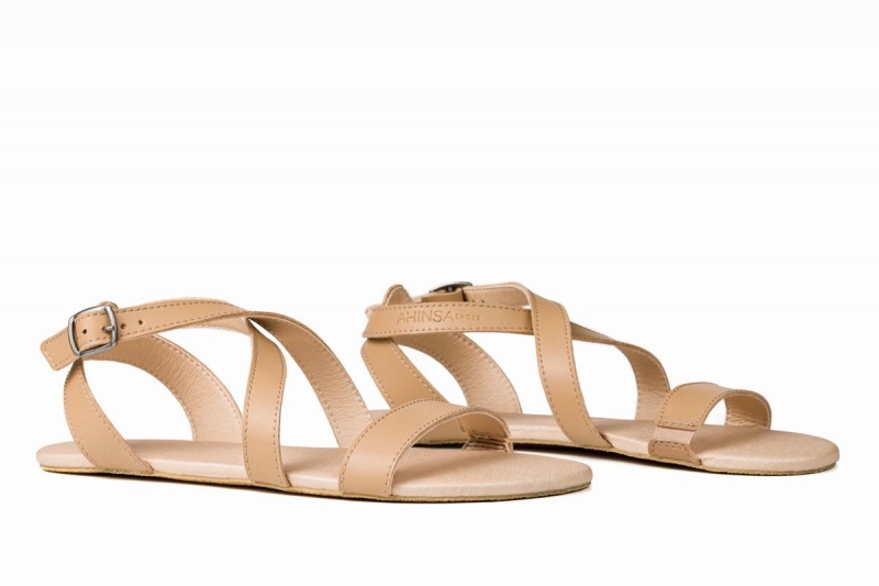 Women's Ahinsa Hava Barefoot Sandals Beige | PBN3270PZ