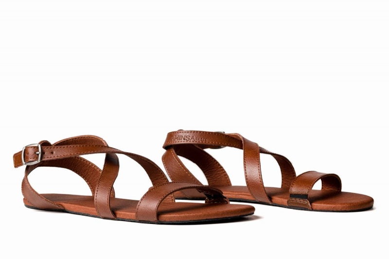 Women's Ahinsa Hava Barefoot Sandals Brown | AMS3669HN