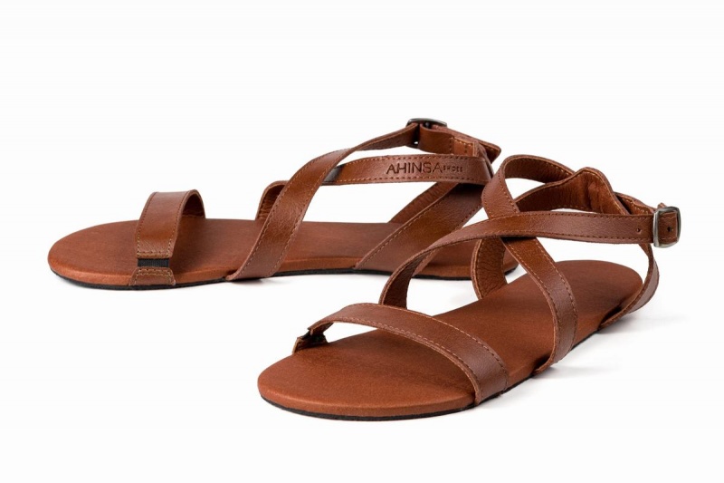 Women's Ahinsa Hava Barefoot Sandals Brown | AMS3669HN