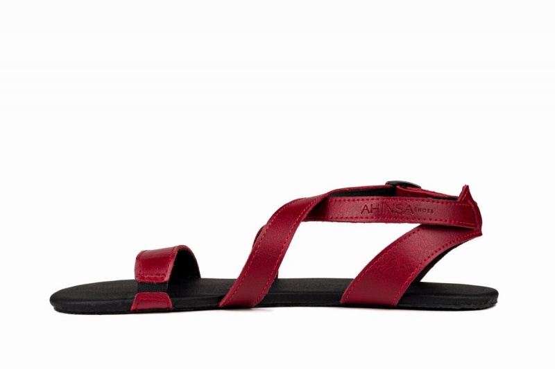 Women's Ahinsa Hava Barefoot Sandals Burgundy | CDH2292WX