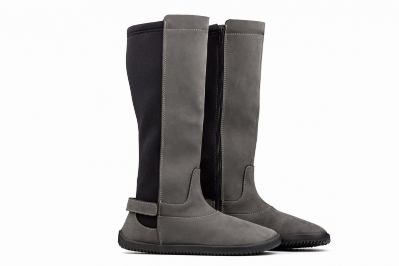 Women's Ahinsa Nubuck Barefoot Tall Boots Grey | KIA7111WY