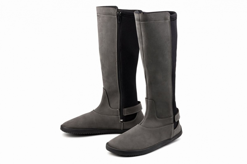 Women's Ahinsa Nubuck Barefoot Tall Boots Grey | KIA7111WY