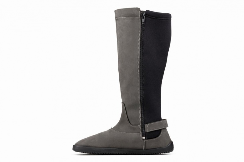 Women's Ahinsa Nubuck Barefoot Tall Boots Grey | KIA7111WY